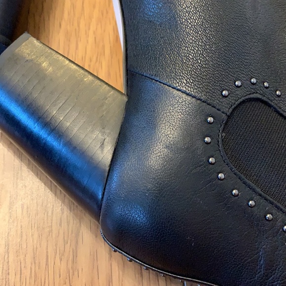 💕HP💕Saks Fifth Avenue black leather studded boots - Picture 16 of 16